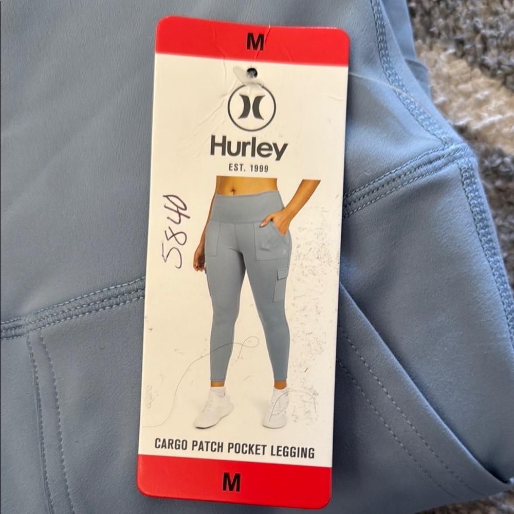 Hurley Women's Blue Cargo Patch Pocket Leggings Size Medium.  XX